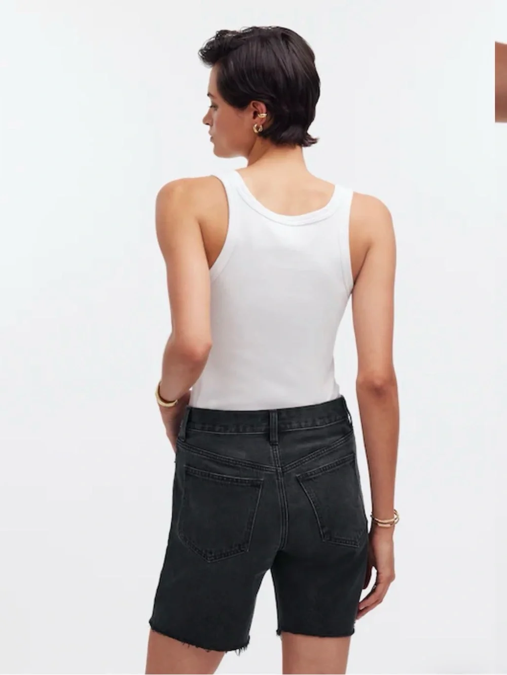 NWT Madewell Long Denim Shorts in Kelm Wash